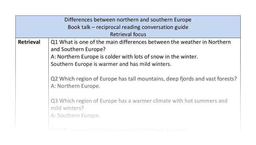 Reciprocal-retrieval-differences northern southern Europe