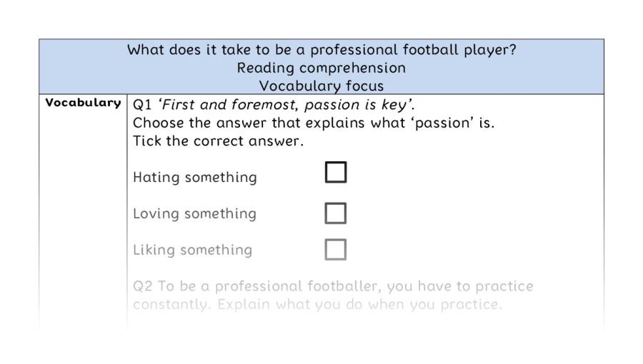 Reading comp-vocab-What does it take to be a professional football player
