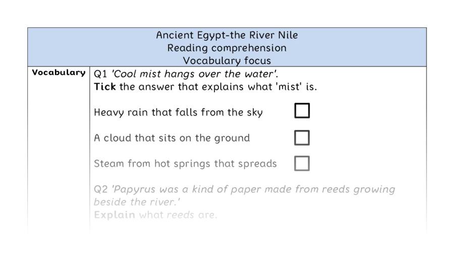 Reading comprehension - vocabulary - Ancient Egypt-the River Nile