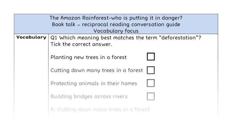 Reciprocal-vocabulary-The Amazon Rainforest-who is putting it in danger