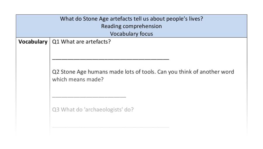 Comp-vocabulary-Stone age artefacts peoples lives