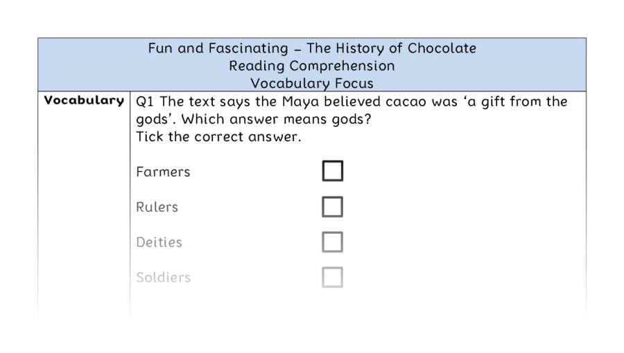The History of Chocolate - Reading Comprehension - Vocabulary Focus