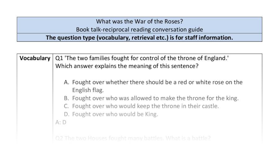 Reciprocal reading-VRSIPE-What was the War of the Roses