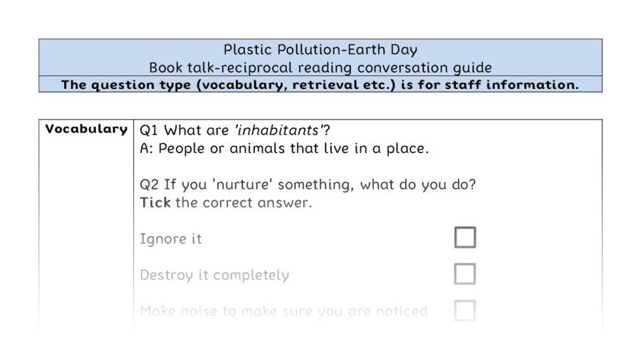 Reciprocal reading VRSIPE-Earth day