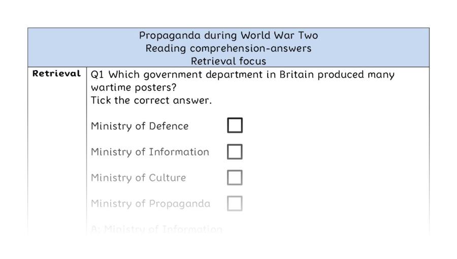 Reading comprehension - retrieval - Propaganda during World War Two - answers