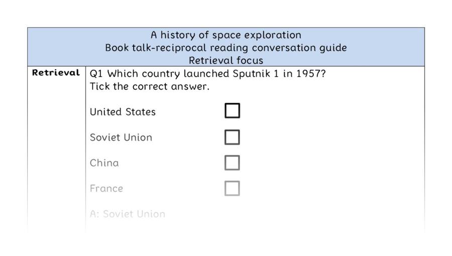 Reciprocal reading - retrieval - A history of space exploration