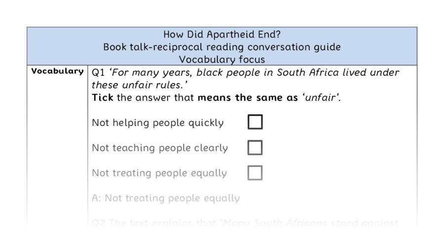 Reciprocal - vocabulary - How Did Apartheid End