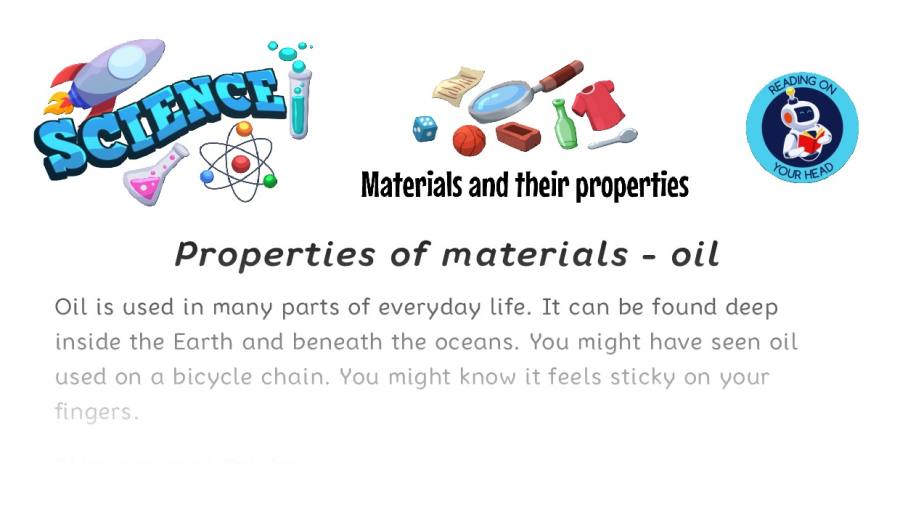 Properties of materials - oil