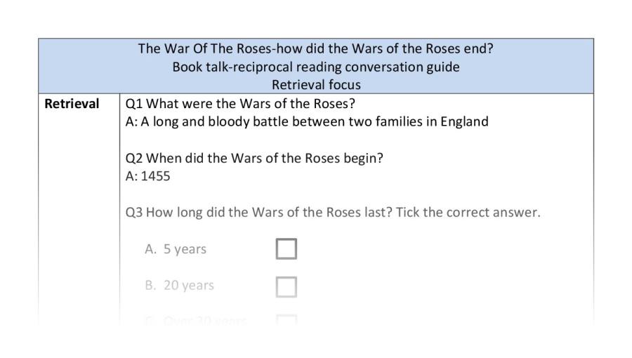 Reciprocal-retrieve-the end of the Wars of the Roses
