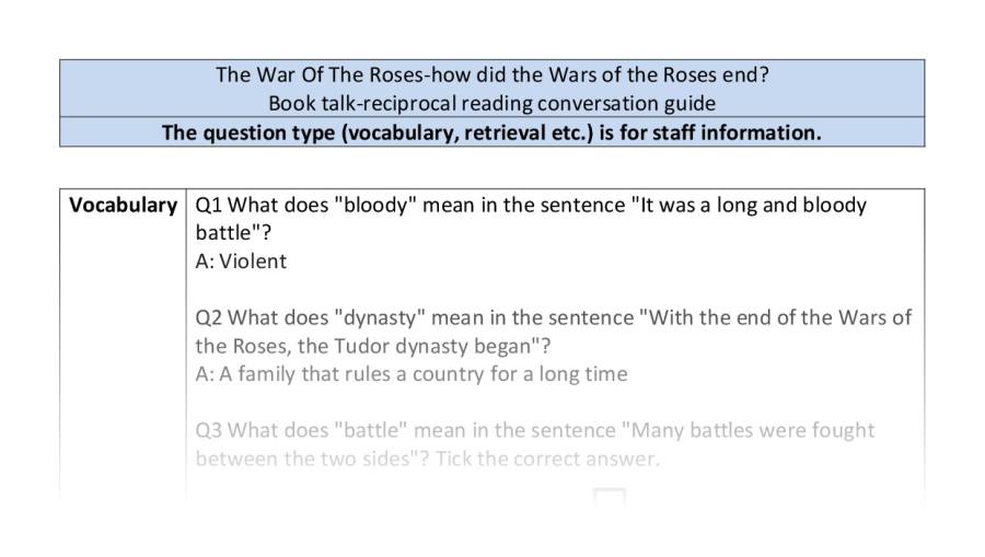 Reciprocal-VRSIPE-end of the Wars of the Roses
