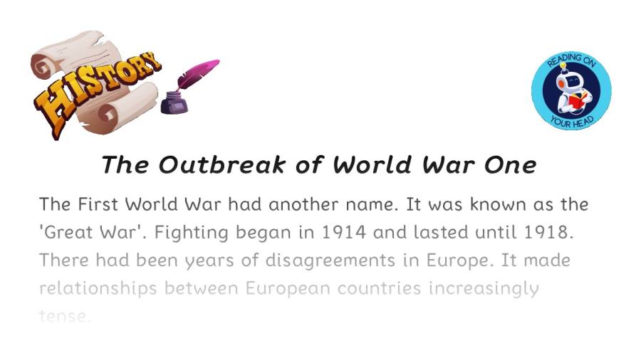 The Outbreak of World War One - condensed version
