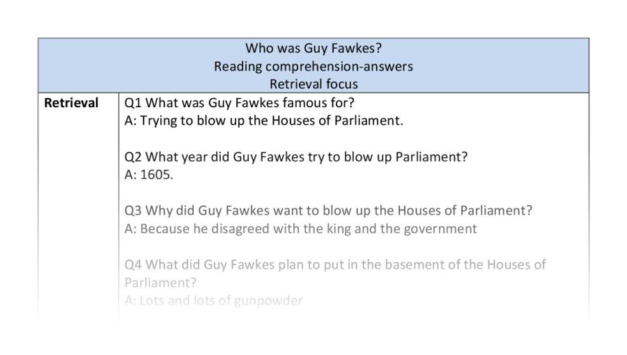 Reading comp-retrieval-who was Guy Fawkes