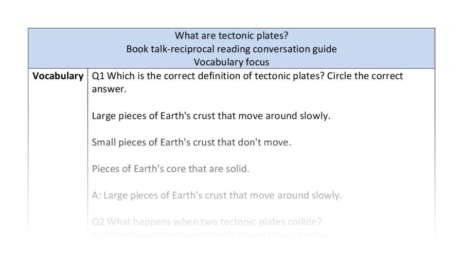 Reciprocal-vocab-tectonic plates