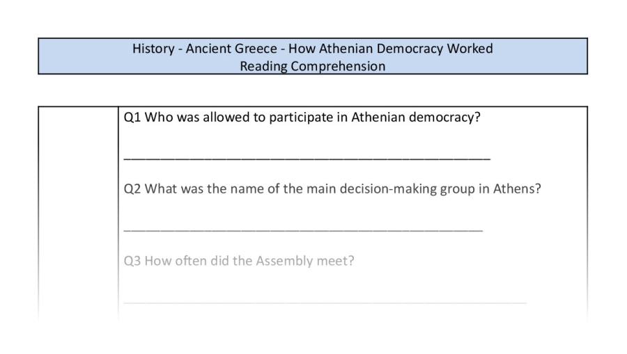 Reading Comprehension-How Athenian Democracy Worked-Retrieval Focus