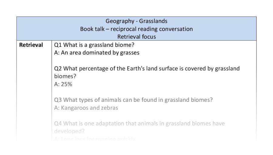 Reciprocal reading - retrieval - grasslands