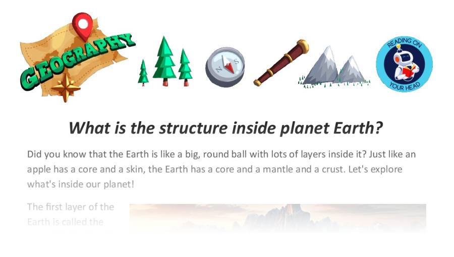 The structure inside planet Earth