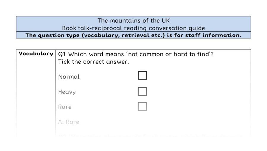 Reciprocal reading - VRSIPE - The mountains of the UK
