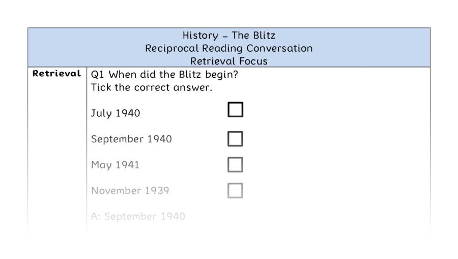 The Blitz - Reciprocal Reading Conversation - Retrieval Focus