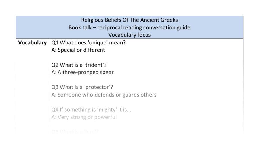 Reciprocal-vocabulary-Ancient Greek Religious Beliefs