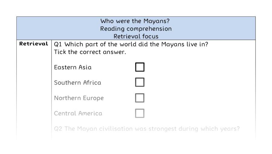 Reading comprehension - retrieval - Who were the Mayans