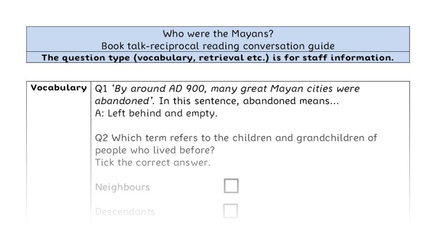 Reciprocal reading VRSIPE - Who were the Mayans