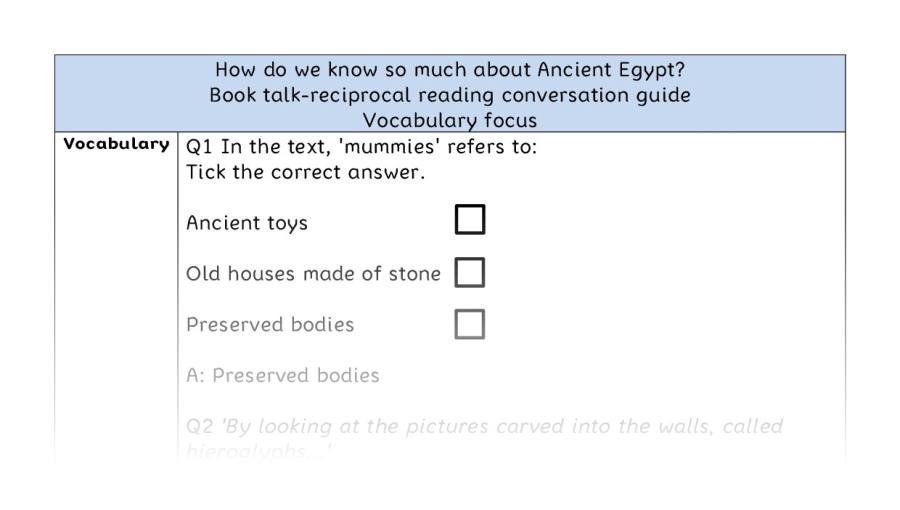 Reciprocal reading-vocabulary-How do we know so much about Ancient Egypt