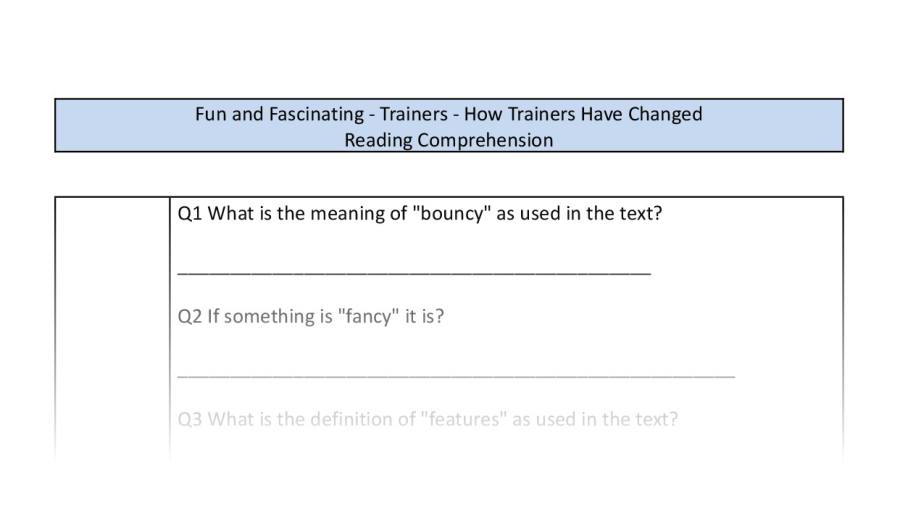 Reading Comprehension-How Trainers Have Changed-VRSIPE