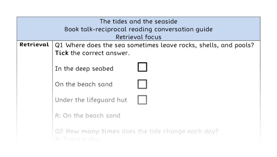 Reciprocal reading - retrieval - The tides and the seaside