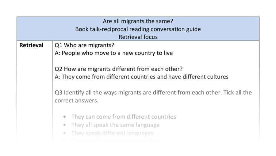 Reciprocal reading- retrieval - Are all migrants the same