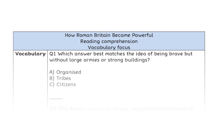 Reading comprehension - vocabulary - How Roman Britain Became Powerful