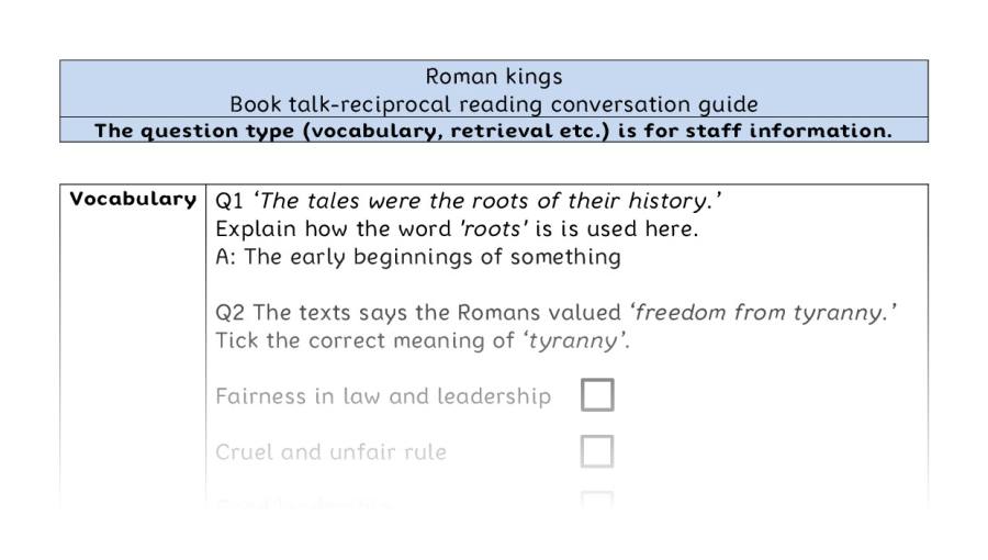 Reciprocal reading - VRSIPE - Roman kings
