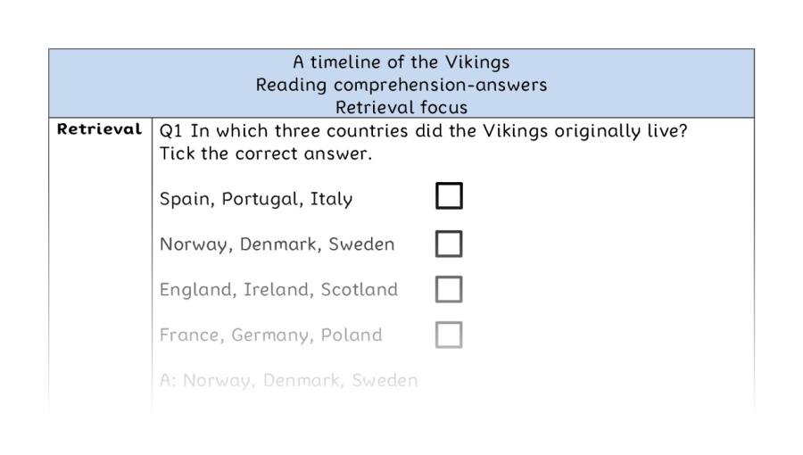 Reading comprehension - retrieval - A timeline of the Vikings - answers