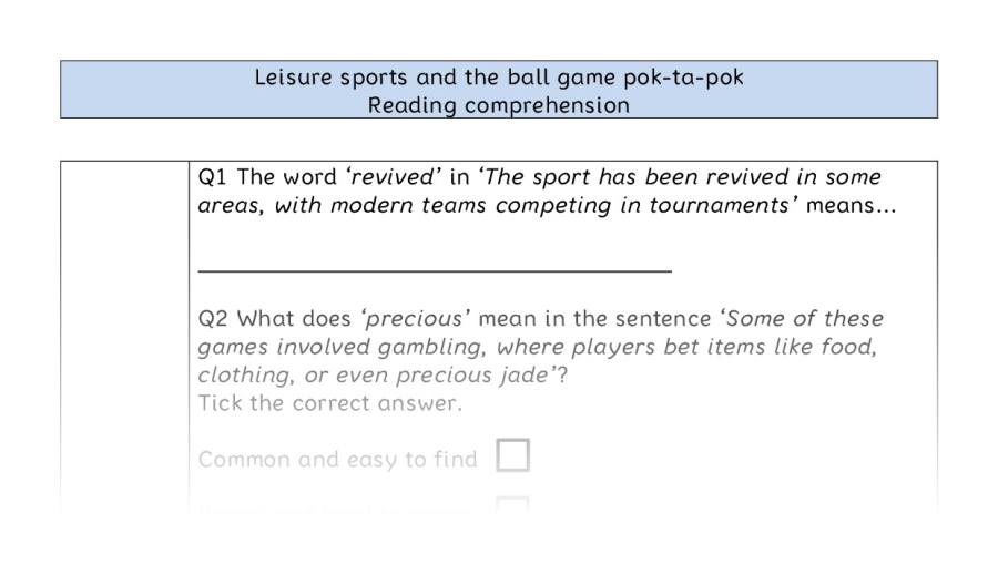 Reading comp-VRSIPE-Leisure sports and pok-ta-pok