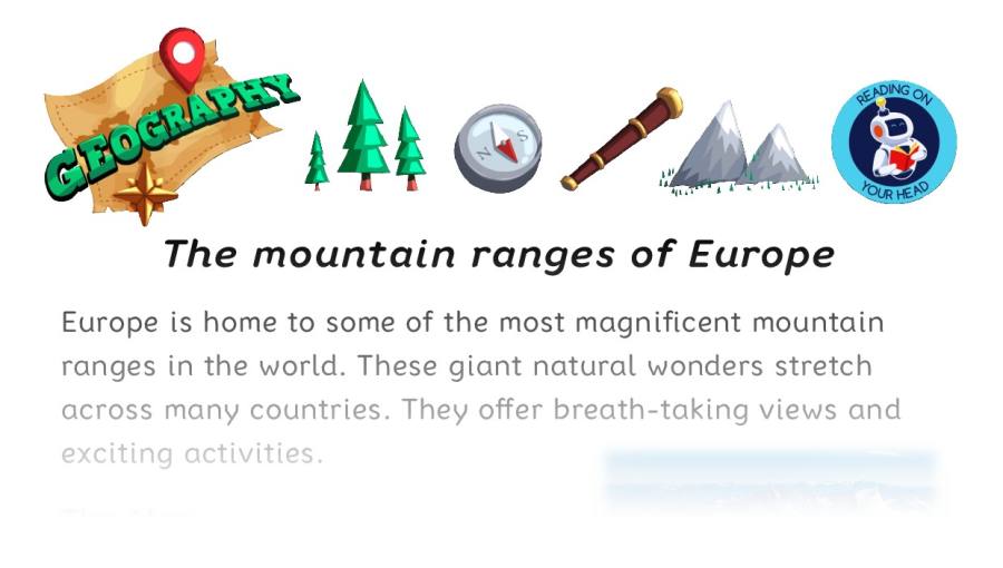 Mountain ranges of Europe - condensed version
