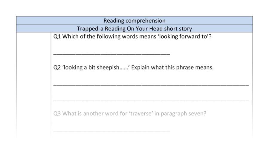 Reading comprehension-Trapped-VRSIPE