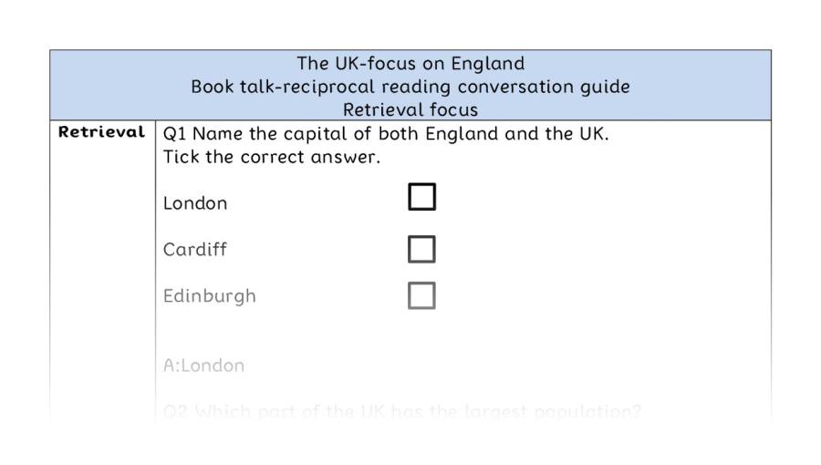 Reciprocal reading - retrieval - The UK-focus on England