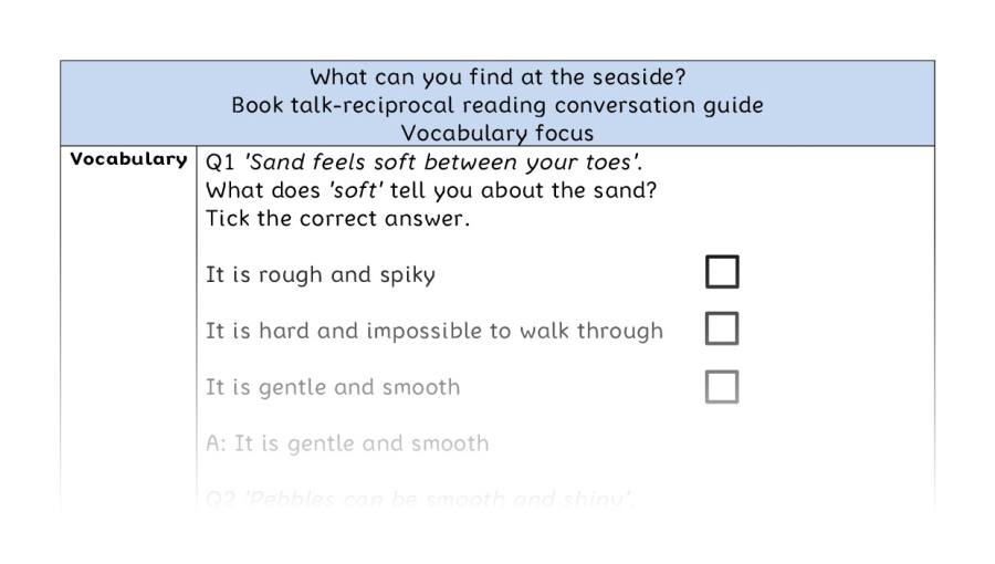Reciprocal reading - vocabulary - What can you find at the seaside