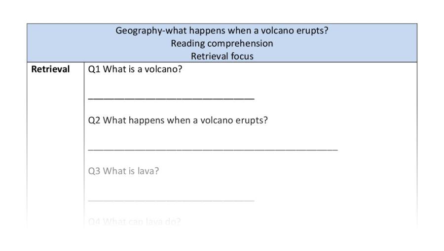 Reading comp-retrieval-what haoppens when a volcano erupts