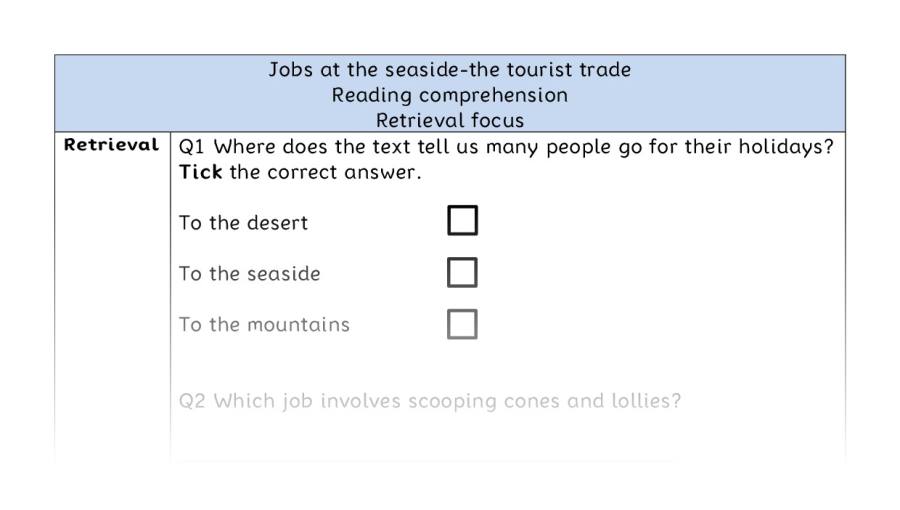 Reading comprehension - retrieval - Jobs at the seaside-the tourist trade