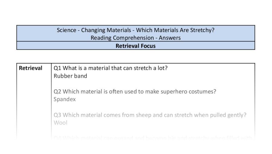 Reading Comprehension-retrieval-Which Materials Are Stretchy-answers