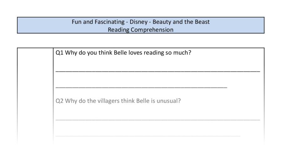 Reading Comprehension-Beauty and the Beast (2017) A Tale as Old as Time-inference Focus