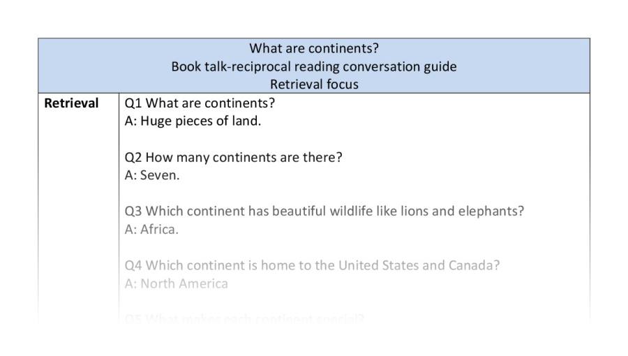 Reciprocal -retrieval-What are continents