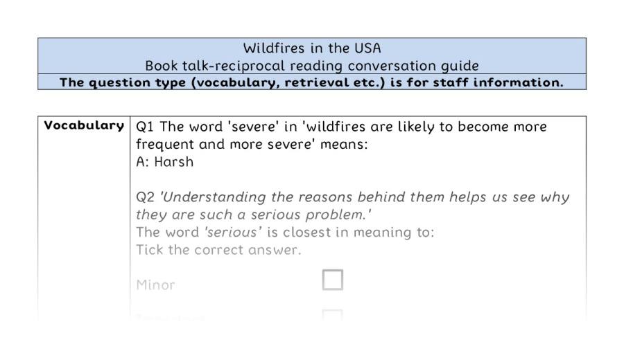 Reciprocal reading - VRSIPE - Wildfires in the USA