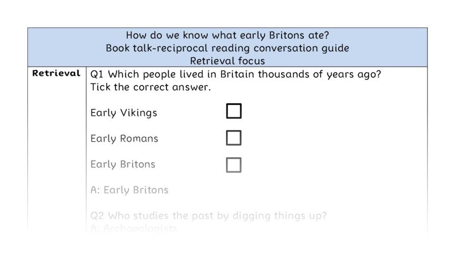 Reciprocal reading - retrieval - How do we know what early Britons ate
