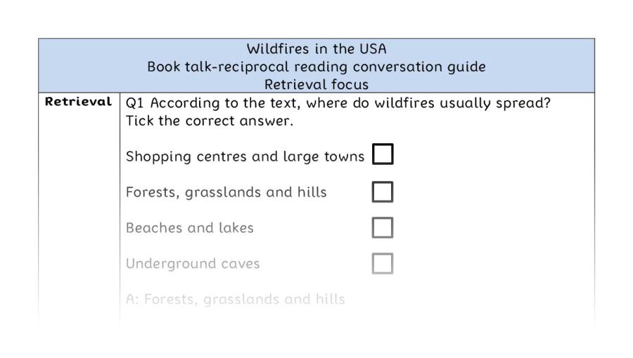Reciprocal reading - retrieval - Wildfires in the USA