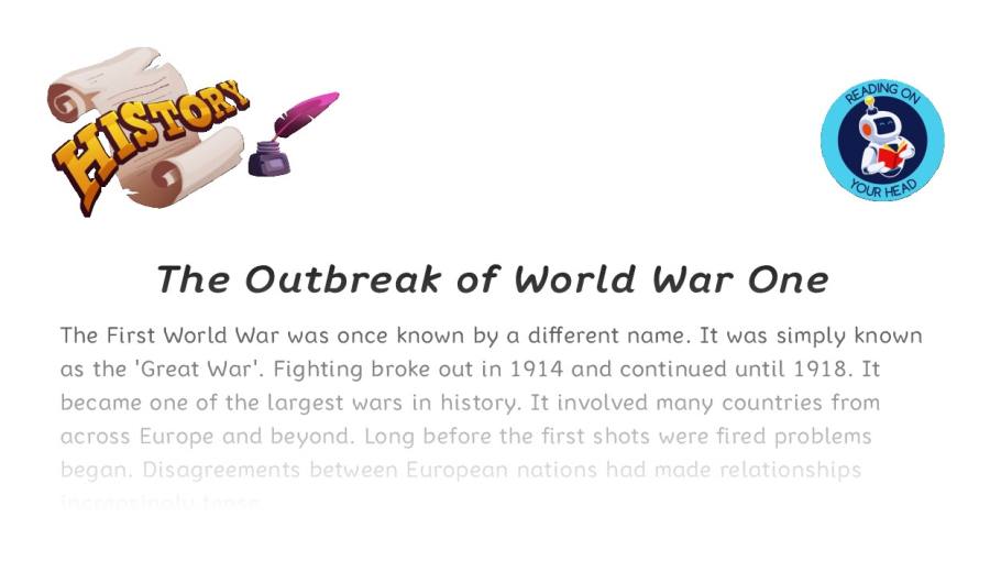 The Outbreak of World War One