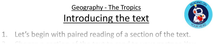 Teaching slides vocabulary - Geography - The Tropics