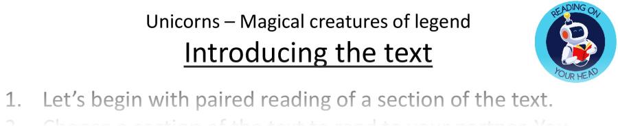 Teaching slides inference - Unicorns