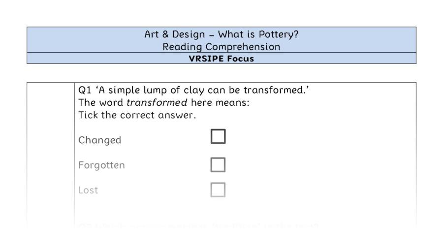 What is Pottery - Reading Comprehension - VRSIPE Focus
