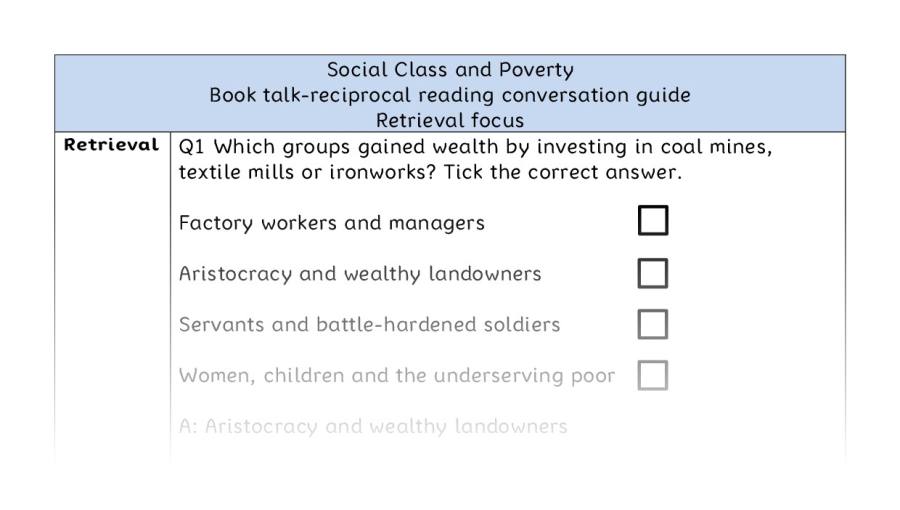 Reciprocal reading - retrieval - Social Class and Poverty
